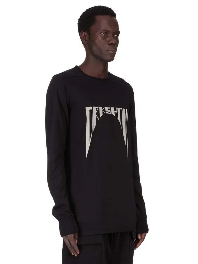 DRKSHDW FW25 CONCORDIANS LEVEL LS T-skjorte i svart, medium tykk bomullsjersey DU02E7260RNEP4-0908