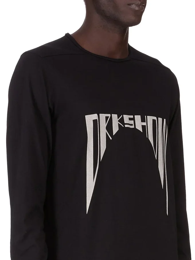 DRKSHDW FW25 CONCORDIANS LEVEL LS T-skjorte i svart, medium tykk bomullsjersey DU02E7260RNEP4-0908