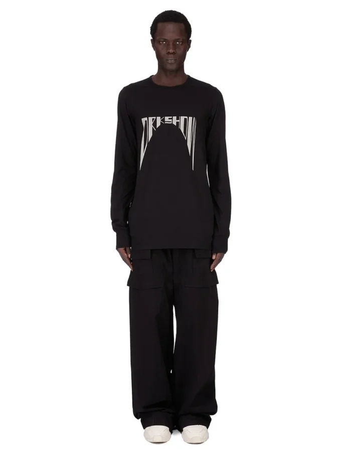 DRKSHDW FW25 CONCORDIANS LEVEL LS T-skjorte i svart, medium tykk bomullsjersey DU02E7260RNEP4-0908