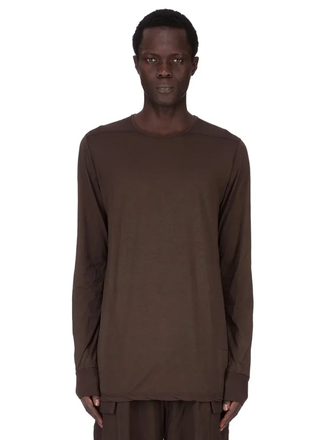 DRKSHDW FW25 CONCORDIANS LS LEVEL T I MØRK STØVET BOMULLSGAUZE-JERSEY DU02E7260BH-78