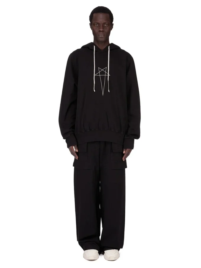 DRKSHDW FW25 CONCORDIANS OVERSIZED HETTEGENSER I SVART/PERLEFARGET FURKA HEAVY SWEATSHIRT DU02E7262FEP3P-0908