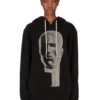 DRKSHDW FW25 CONCORDIANS OVERSIZED HETTEGENSER I SVART/PERLEGRUN SLUP FELPA DS02E7241FSLP1P-0908