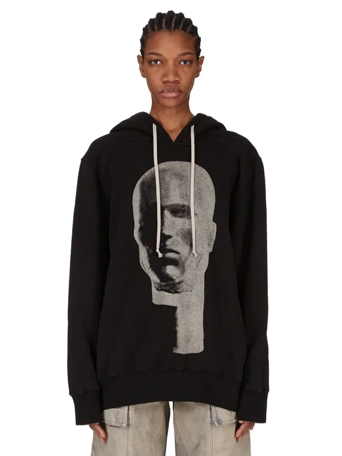 DRKSHDW FW25 CONCORDIANS OVERSIZED HETTEGENSER I SVART/PERLEGRUN SLUP FELPA DS02E7241FSLP1P-0908