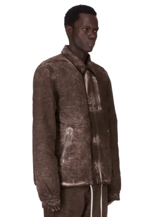 DRKSHDW FW25 CONCORDIANS SKJULT GLIDELÅSFRONTJEKKE I DRKDUST BØRSTET BOMULL. DU02E7775BMO-78