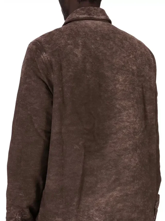DRKSHDW FW25 CONCORDIANS SKJULT GLIDELÅSFRONTJEKKE I DRKDUST BØRSTET BOMULL. DU02E7775BMO-78