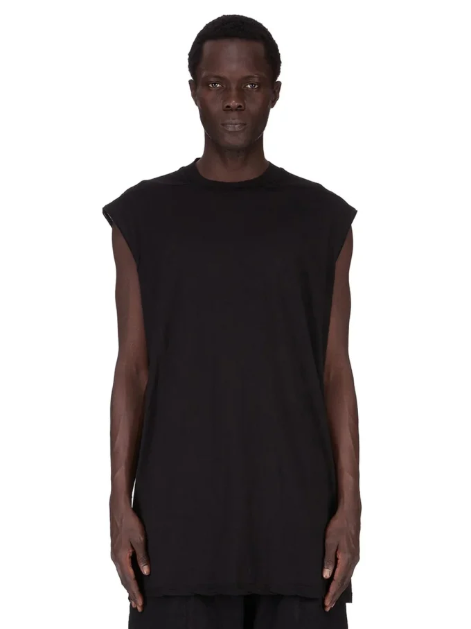 DRKSHDW FW25 CONCORDIANS TARP T I SVART BOMULLSGAUZE-JERSEY DU02E7158BH-09