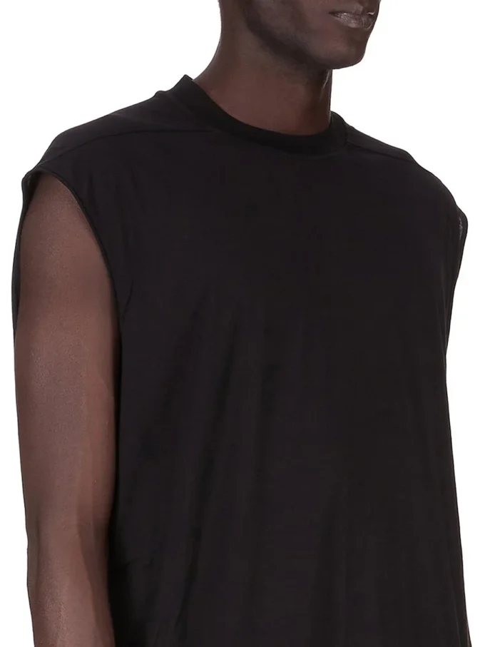 DRKSHDW FW25 CONCORDIANS TARP T I SVART BOMULLSGAUZE-JERSEY DU02E7158BH-09