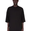 DRKSHDW FW25 CONCORDIANS TOMMY T I SVART BOMULLSGAUZE-TRØYE DU02E7259BH-09
