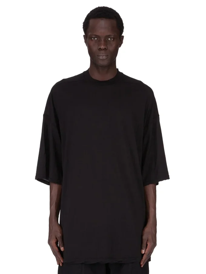 DRKSHDW FW25 CONCORDIANS TOMMY T I SVART BOMULLSGAUZE-TRØYE DU02E7259BH-09