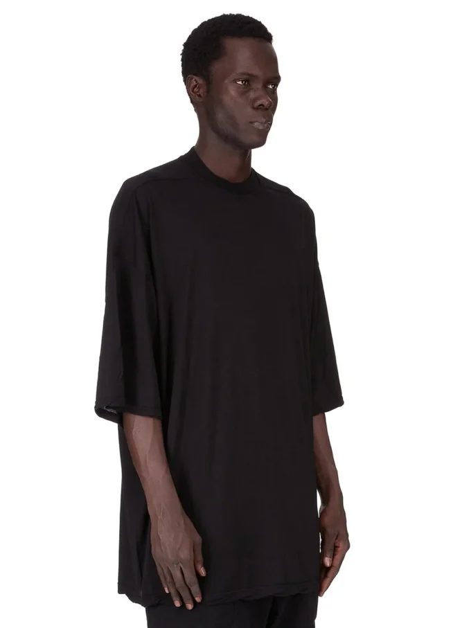 DRKSHDW FW25 CONCORDIANS TOMMY T I SVART BOMULLSGAUZE-TRØYE DU02E7259BH-09