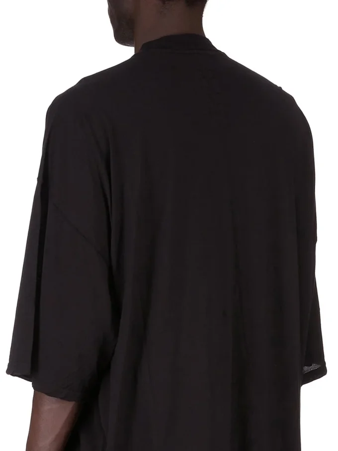 DRKSHDW FW25 CONCORDIANS TOMMY T I SVART BOMULLSGAUZE-TRØYE DU02E7259BH-09