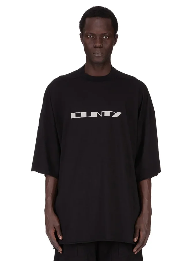 DRKSHDW FW25 CONCORDIANS TOMMY T-skjorte i svart/perlefarget medium bomullsjersey DU02E7259RNEP2-0908