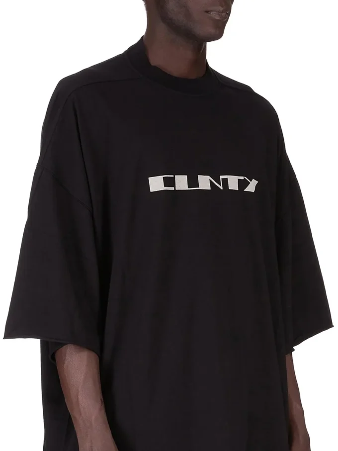 DRKSHDW FW25 CONCORDIANS TOMMY T-skjorte i svart/perlefarget medium bomullsjersey DU02E7259RNEP2-0908