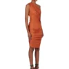 RICK OWENS FW25 CONCORDIANS AMIRA-KJOLE I ORANSJE SATINVISKOSEJERSEY. LI02E3526JVS-153