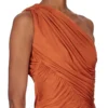 RICK OWENS FW25 CONCORDIANS AMIRA-KJOLE I ORANSJE SATINVISKOSEJERSEY. LI02E3526JVS-153