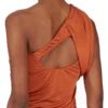 RICK OWENS FW25 CONCORDIANS AMIRA-KJOLE I ORANSJE SATINVISKOSEJERSEY. LI02E3526JVS-153