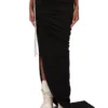 RICK OWENS FW25 CONCORDIANS EDFU-SKJØRT I SVART DOBBELT BØRSTET JERSEY DS02E7337JDB-09