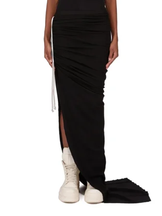 RICK OWENS FW25 CONCORDIANS EDFU-SKJØRT I SVART DOBBELT BØRSTET JERSEY DS02E7337JDB-09 RICK OWENS FW25 CONCORDIANS EDFU-SKJØRT I SVART DOBBELT BØRSTET JERSEY DS02E7337JDB-09