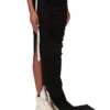 RICK OWENS FW25 CONCORDIANS EDFU-SKJØRT I SVART DOBBELT BØRSTET JERSEY DS02E7337JDB-09