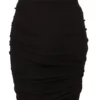 RICK OWENS FW25 CONCORDIANS EDFU-SKJØRT I SVART DOBBELT BØRSTET JERSEY DS02E7337JDB-09
