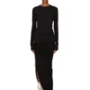 RICK OWENS FW25 CONCORDIANS EDFU-SKJØRT I SVART DOBBELT BØRSTET JERSEY DS02E7337JDB-09