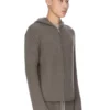 RICK OWENS FW25 CONCORDIANS FØRKOLLEKSJONENS HETTEGENSER MED GLIDELÅS I DUST LAS PALMAS KASHMERISTRIKK. RU02E1666KLWS-34