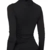 RICK OWENS FW25 CONCORDIANS KAIRO LS-TOPP I SVART VISKOSECREPE-JERSEY LI02E3212CVI-09