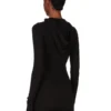 RICK OWENS FW25 CONCORDIANS KORT T-SHIRT MED HETTE, RIBBELT FITNESS I SVART RAININO RIBBELT TRØYE. RP02E4210RJR-09
