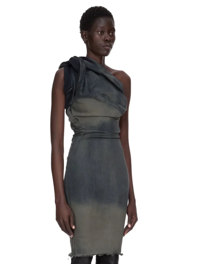 RICK OWENS FW25 CONCORDIANS TWIST-KJOLE I DRKDUST DEGRADE SLUB STRETCH-DENIM. RP02E4521SDKDEG-78D RICK OWENS FW25 CONCORDIANS TWIST-KJOLE I DRKDUST DEGRADE SLUB STRETCH-DENIM. RP02E4521SDKDEG-78D