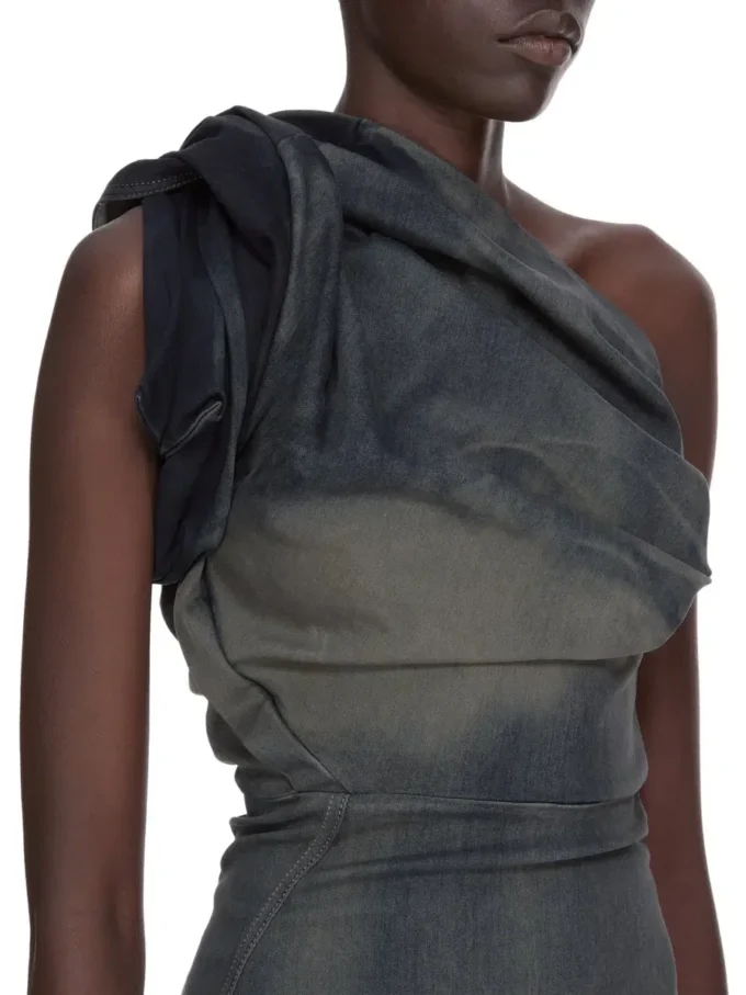 RICK OWENS FW25 CONCORDIANS TWIST-KJOLE I DRKDUST DEGRADE SLUB STRETCH-DENIM. RP02E4521SDKDEG-78D RICK OWENS FW25 CONCORDIANS TWIST-KJOLE I DRKDUST DEGRADE SLUB STRETCH-DENIM. RP02E4521SDKDEG-78D