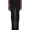 RICK OWENS LILIES FW25 CONCORDIANS EVA-SKJØRT I SVART VISKOSECREPE-JERSEY LI02E3316CVI-09