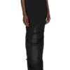 RICK OWENS LILIES FW25 CONCORDIANS EVA-SKJØRT I SVART VISKOSECREPE-JERSEY LI02E3316CVI-09