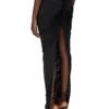 RICK OWENS LILIES FW25 CONCORDIANS EVA-SKJØRT I SVART VISKOSECREPE-JERSEY LI02E3316CVI-09