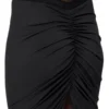 RICK OWENS LILIES FW25 CONCORDIANS EVA-SKJØRT I SVART VISKOSECREPE-JERSEY LI02E3316CVI-09